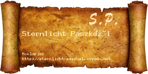 Sternlicht Paszkál névjegykártya